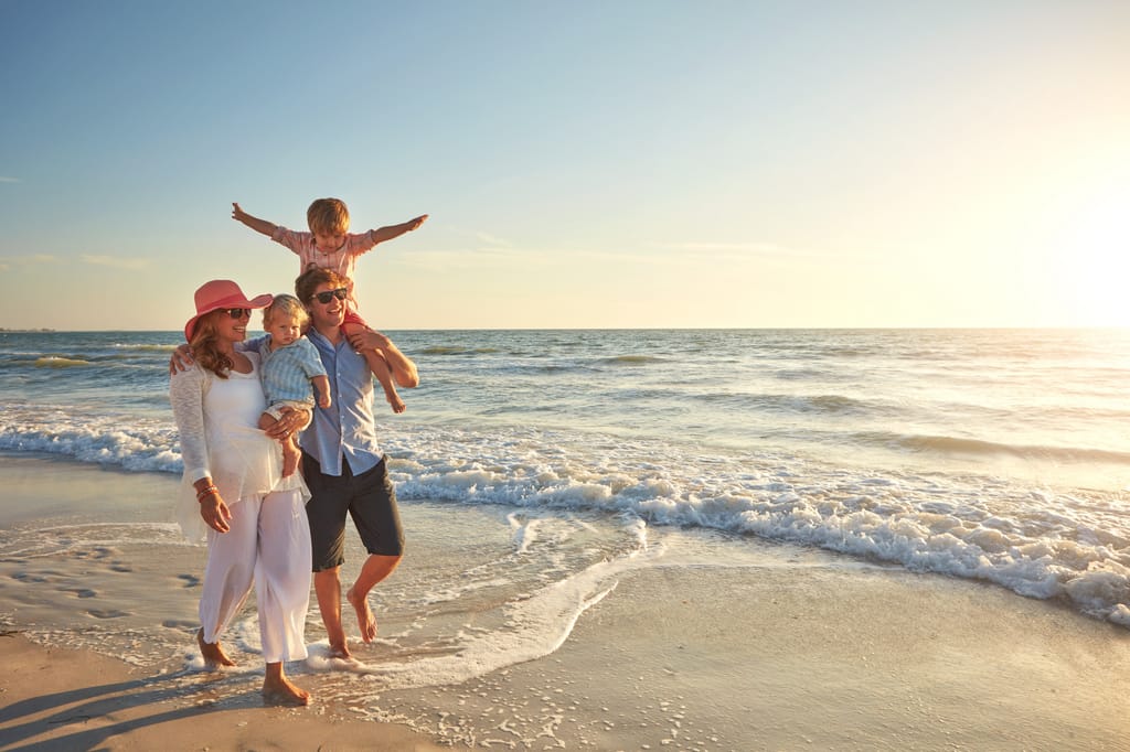 What great weather for a walk on the beach.